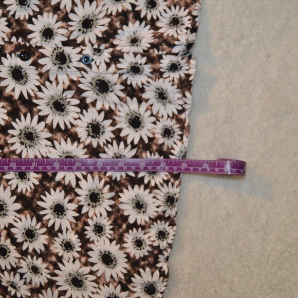 Motel Rocks viscose babydoll grunge daisy blouse, button front deep V back M - Picture 8 of 16